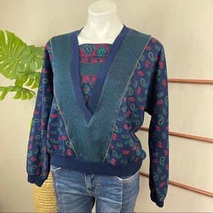 Koret Vintage Paisley Sweatshirt (Sz Small)